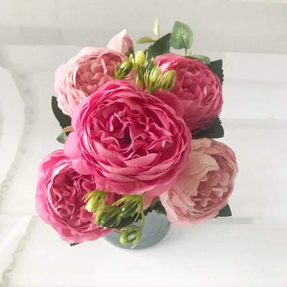 Pink Silk Peony Bouquet