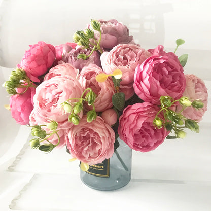 Pink Silk Peony Bouquet