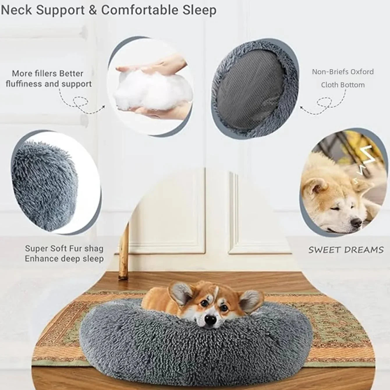 Round Plush Pet Bed